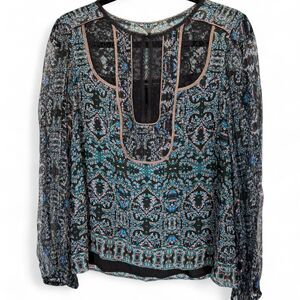 Nanette Lepore 100% Silk Bella Blouse Size M